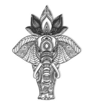 Elefante hindu con flor de loto